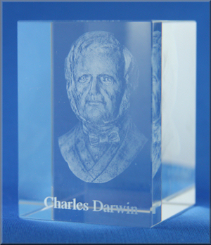 Charles Darwin Crystal Cube