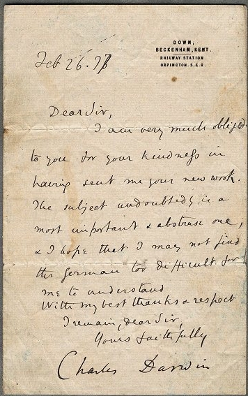 Charles Darwin Letter