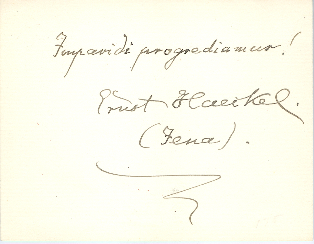 Ernest Haeckel's Signature