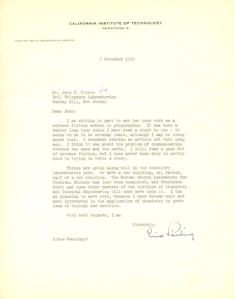 
Linus Pauling Letter