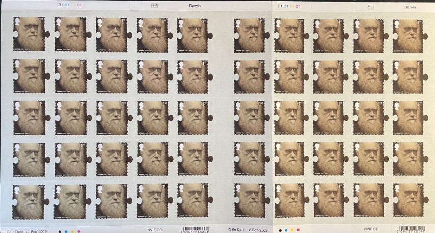 Sheet of Darwin Stamps