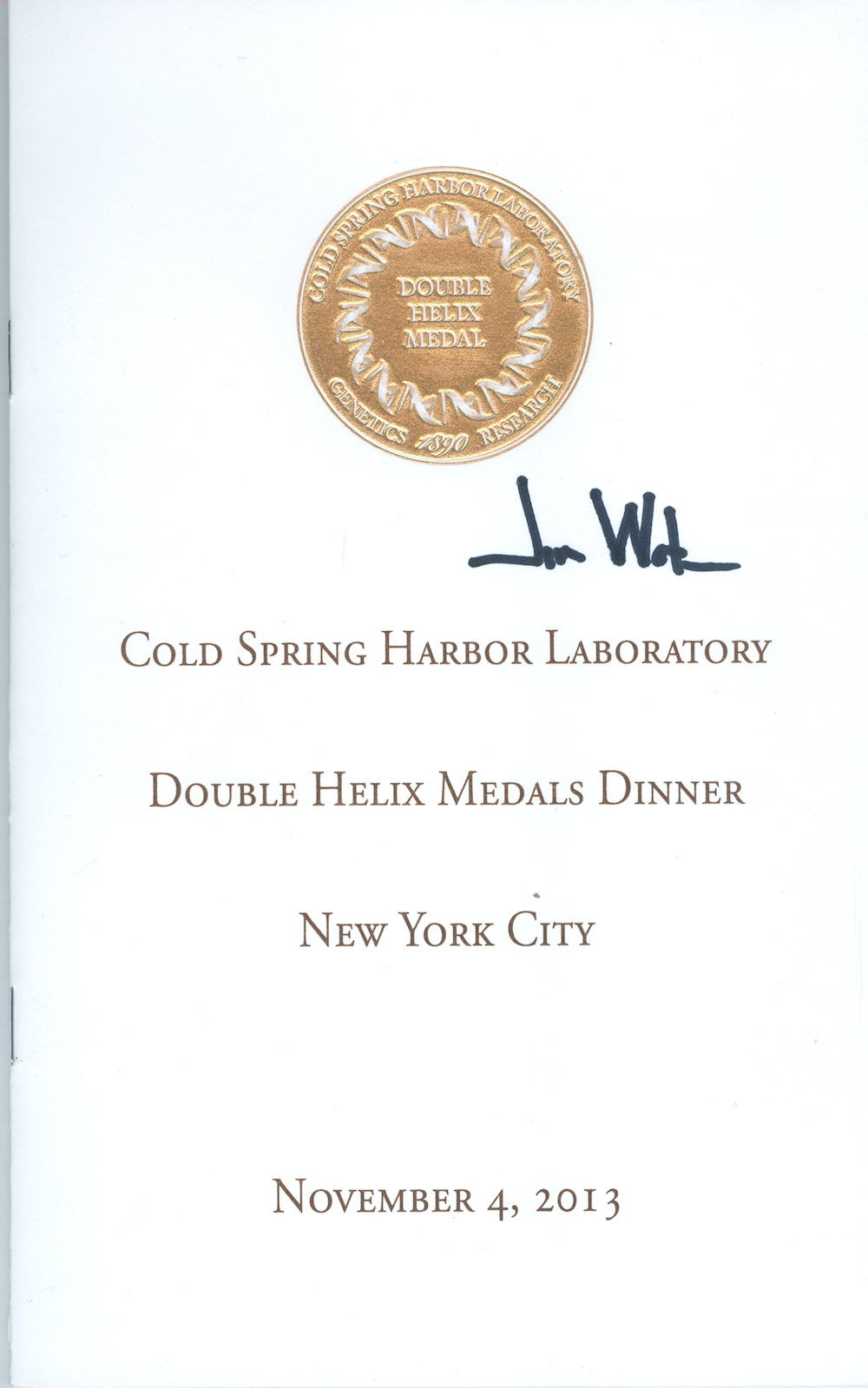 Cold Springs Harabor Menu Signed by Watson