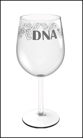 DNA stemmed wine glass